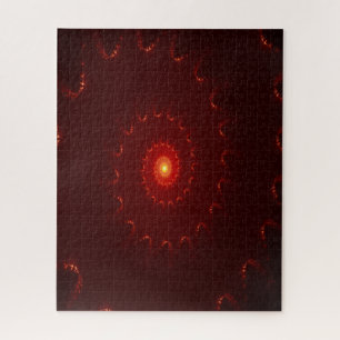 Fiery Red Sparkle Swirl Gradient Jigsaw Puzzle