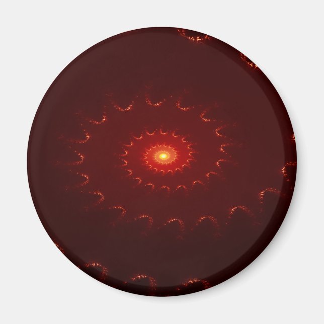 Fiery Red Sparkle Swirl Gradient Magnet (Front)