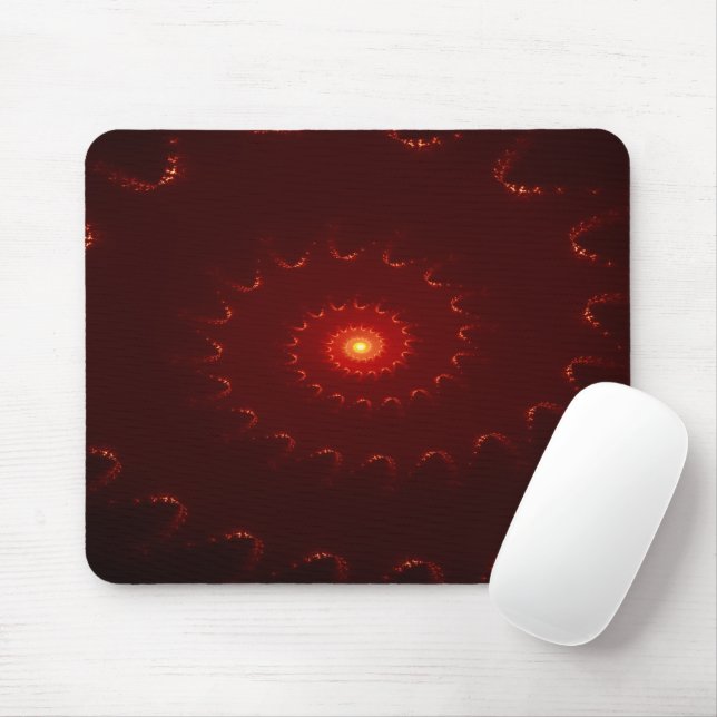 Fiery Red Sparkle Swirl Gradient Mouse Pad (With Mouse)