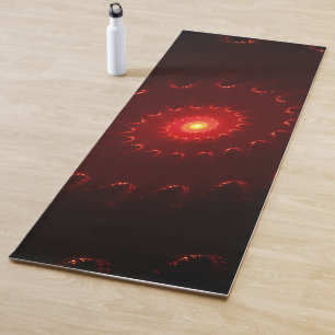 Fiery Red Sparkle Swirl Gradient Yoga Mat