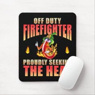Fiery Red Volunteer Firefighter Chili Vertical Mouse Pad