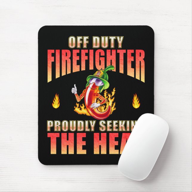 Fiery Red Volunteer Firefighter Chili Vertical Mouse Pad (With Mouse)