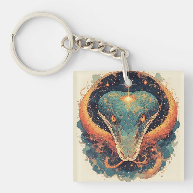 Fiery Serpent with Dynamic Energy Keychain (Front)
