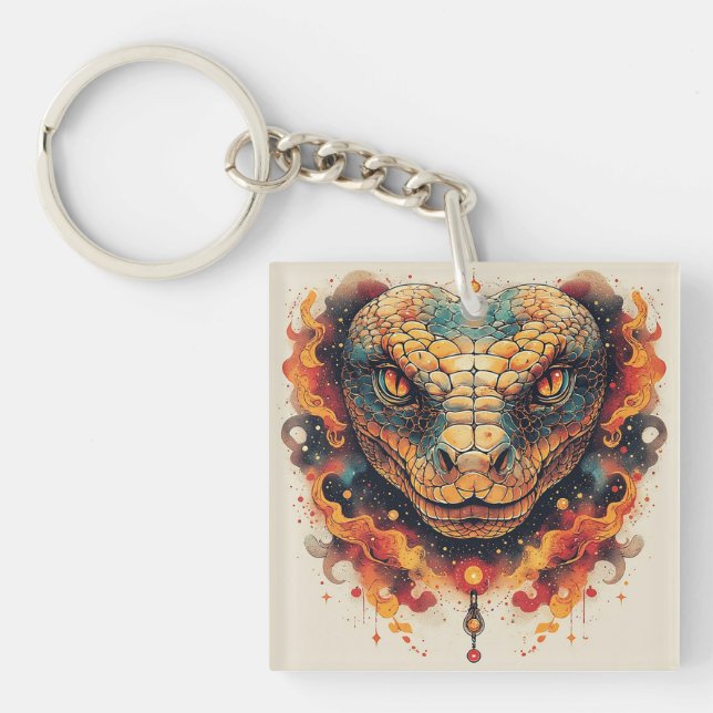 Fiery Serpent with Dynamic Energy Keychain (Front)