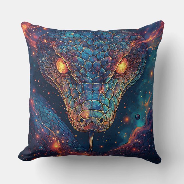 Fiery Serpent with Energy Throw Pillow (Front)