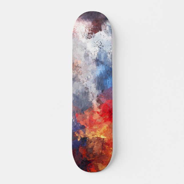 Fiery Sky Storm Abstract Skateboard (Devant)