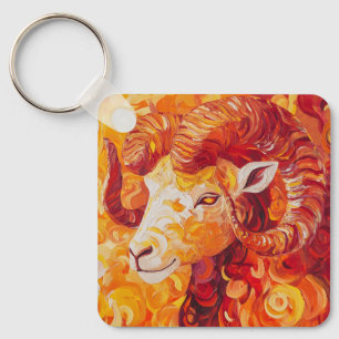 Fiery Solar Capricorn Spirit Keychain