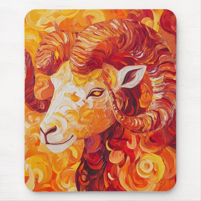 Fiery Solar Capricorn Spirit Mouse Pad (Front)