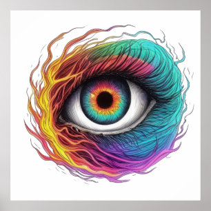 Fiery Spectrum Eye Poster