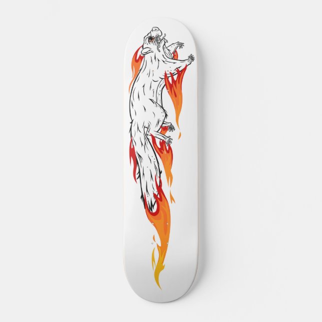 Fiery Speedy Squirrel Skateboard Deck (Front)