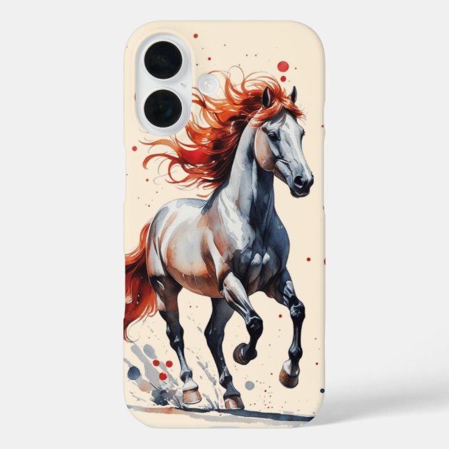 Fiery Spirit - Bold Horse Watercolor Phone Case (Back)