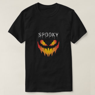 Fiery Spooky Face – Halloween Graphic Design T-Shirt