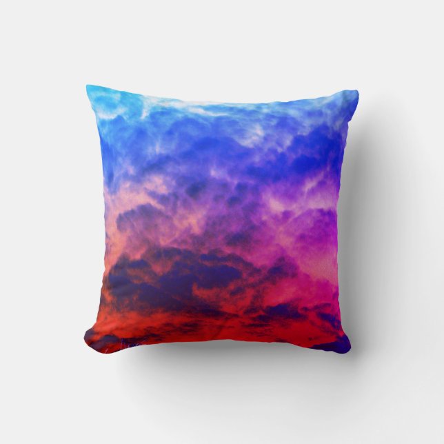 Fiery Storm Clouds Throw Pillow (Front)