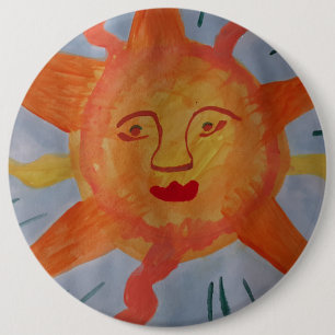 Fiery Sun 6 Inch Round Button