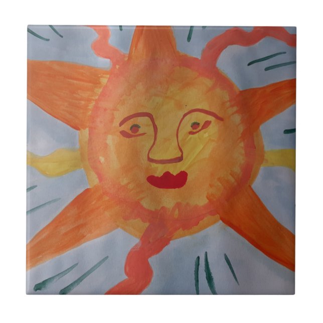 Fiery Sun Ceramic Tile (Front)