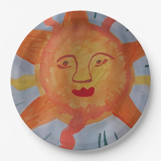 Fiery Sun Paper Plates (Front)