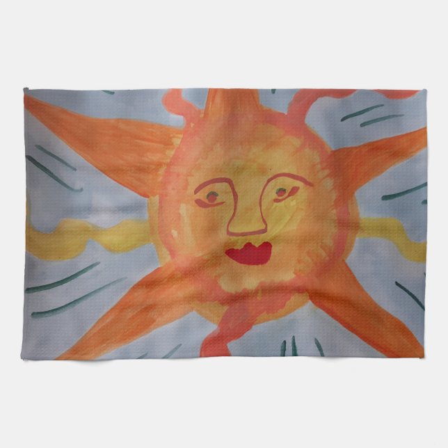 Fiery Sun Tea Towel (Horizontal)