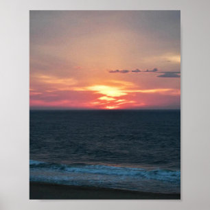 Fiery Sunrise, Ocean City Poster