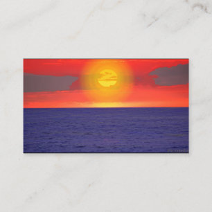 Fiery Sunrise Over Water Business Card