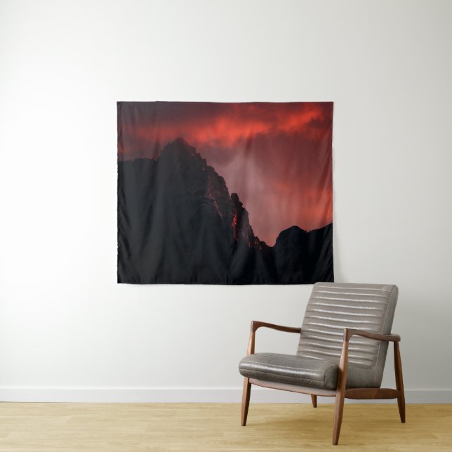 Fiery sunset at mountains tapestry (In Situ (Horizontal))