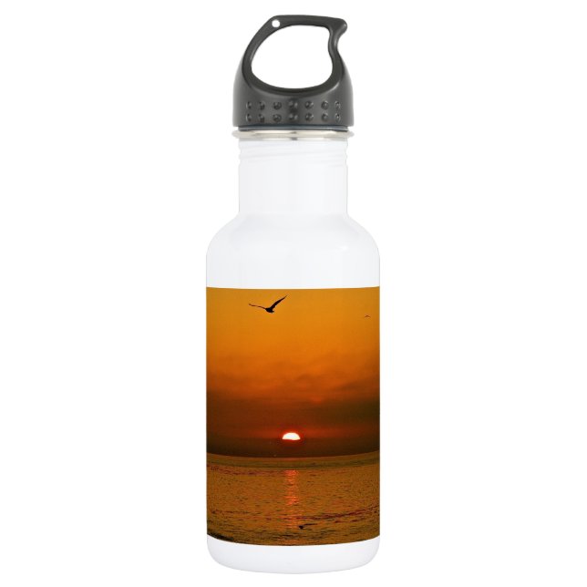 FIERY SUNSET AT THE PACIFIC OCEAN 532 ML WATER BOTTLE (Front)