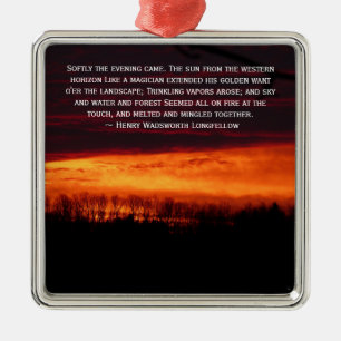 Fiery Sunset In Caribou, Maine Metal Ornament