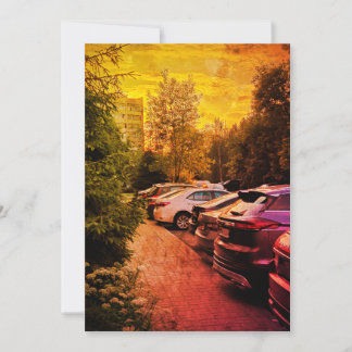 Fiery Sunset Urban Invitation – Customizable