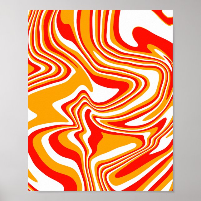 Fiery Swirls – Bold and Energetic Abstract Art Poster (Front)