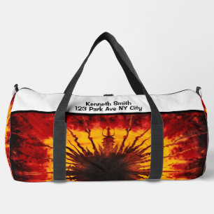 Fiery Tie Dye Sport Gear Monogram Personalized Duffle Bag