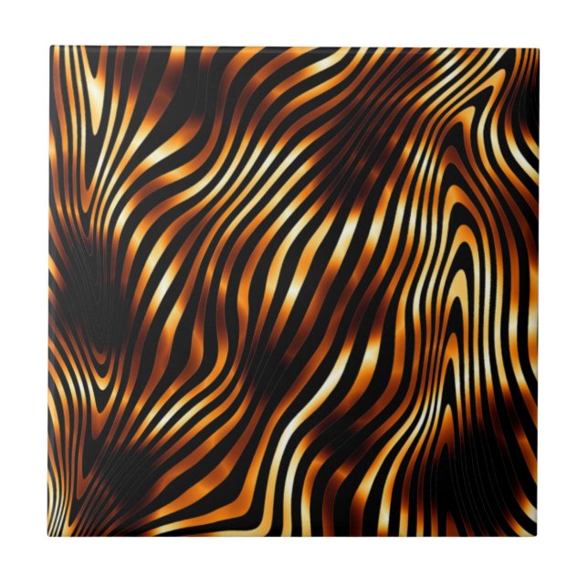 Fiery Tiger Stripes Tile (Front)