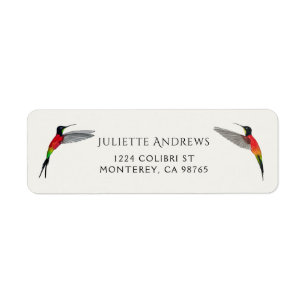 Fiery Topaz Hummingbird Return Address Label