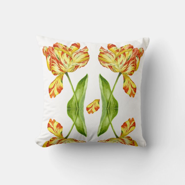 Fiery Tulip on a Throw Pillow (II) (Front)