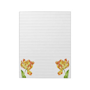 Fiery Tulips on a Large Notepad