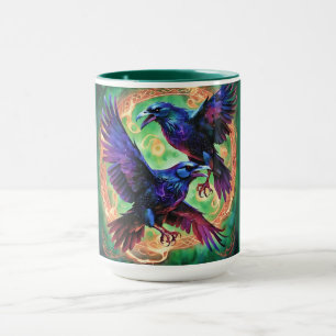 Fiery Two Ravens Mug