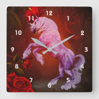 Fiery Unicorn Horse Red Roses Fantasy