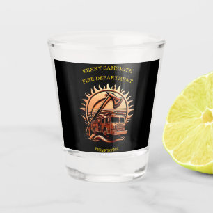 Fiery Valour Intricate Heroic Design Of Fire Truck Shot Glass