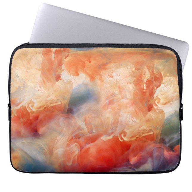 Fiery Veins of Liquid Marble Laptop Sleeve (Front)