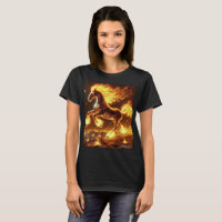 Fiery War Horse T-Shirt Design.