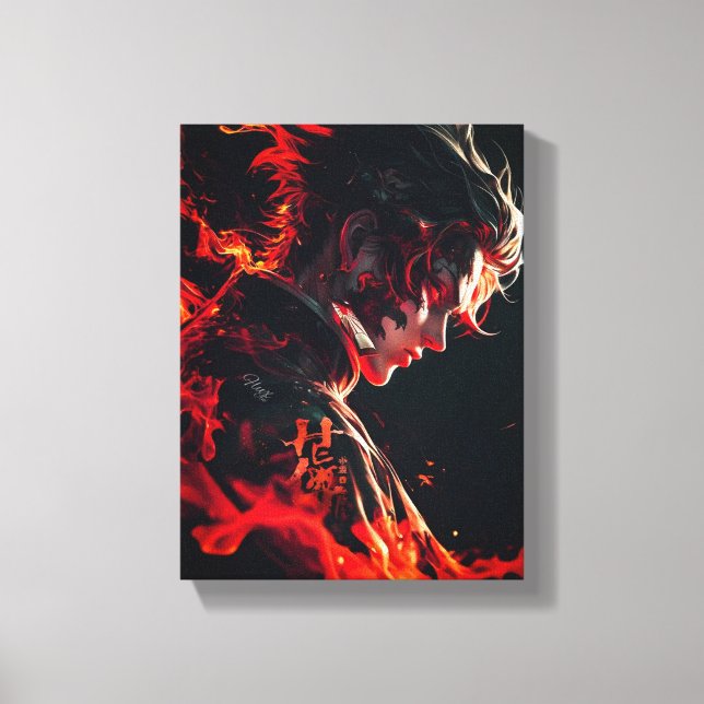 "Fiery Warrior of Flame" Canvas Print (Front)