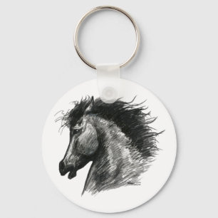 Fiery Wild Horse Keychain