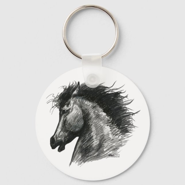 Fiery Wild Horse Keychain (Front)