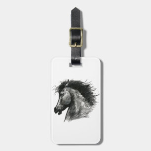 Fiery Wild Horse Luggage Tag