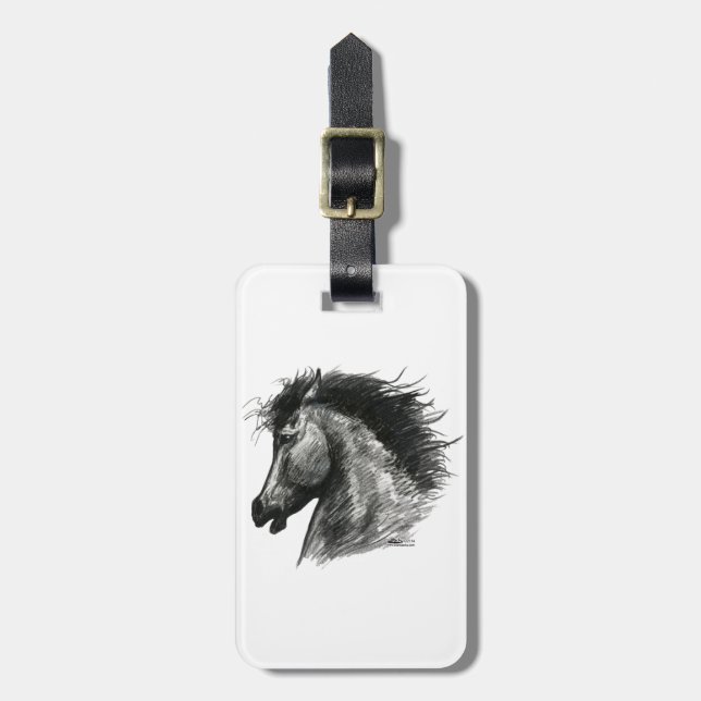 Fiery Wild Horse Luggage Tag (Front Vertical)