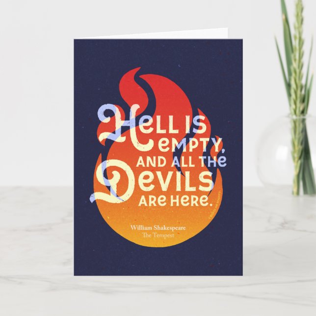 Fiery William Shakespeare Hell is Empty Card (Front)