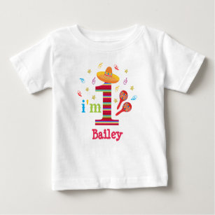 Fiesta 1st Birthday Cute Colourful Mexican Baby T-Shirt