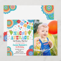 Fiesta 1st Birthday Invitation Nacho Average Party