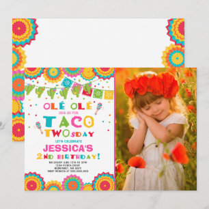 Fiesta 2e anniversaire Invitation Taco fête du Two