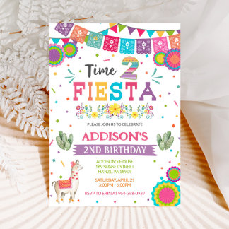 Fiesta 2nd Birthday Invitation