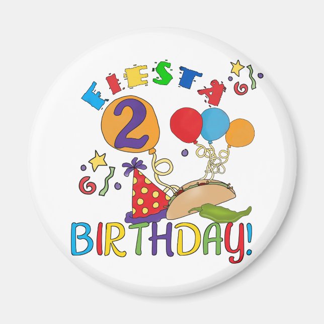 Fiesta 2nd Birthday T shirts and Gifts Magnet (Front)