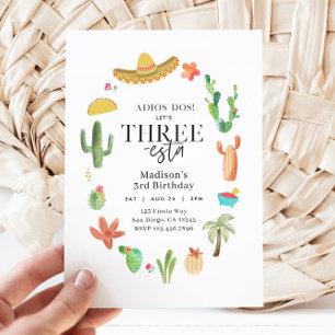 Fiesta 3ème anniversaire Invitation trois esta